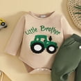 thumbnail image 5 of CAUYDY Preemie Boy Photoshoot Outfits Baby Boys Long Sleeve Romper Set Toddler Fall Winter Clothing Newborn Bodysuit 0 3 6 9 Months 1T 2T Sizes 6-12 Months,Green, 5 of 5