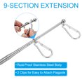 thumbnail image 4 of Unique Bargains 5.2ft Telescopic Handheld Flagpoles Tour Guide Flag Pole with Clips for Teaching Red, Yellow, 2 Pack, 4 of 7