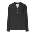 thumbnail image 6 of T-shirts for Women Solid Color V Neck Long Sleeve Button Henley Shirt Tunic Tops Fall Winter Casual Loose Blouses Comfortable Lightweight Fashion Cotton Tees Size S-3XL, 6 of 6
