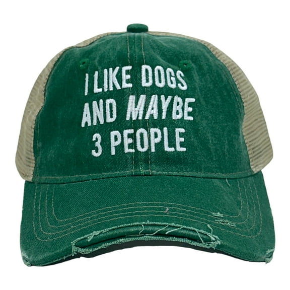 I Like Dogs and Maybe 3 People Hat Funny Anti Social Pet Puppy Animal Lover Trucker Cap