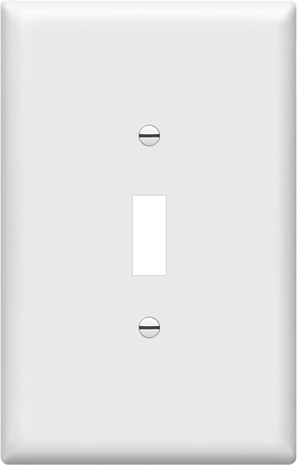 ENERLITES Jumbo Toggle Light Switch Wall Plate, Oversized 1-Gang, Unbreakable Polycarbonate Thermoplastic, 8811O-W, White