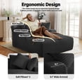 thumbnail image 6 of Aukfa Corduroy Chaise Lounge Chair, Oversized Indoor Lounger Floor Sofa Bed for Living Room, Bedroom, Small Space,Black, 6 of 9