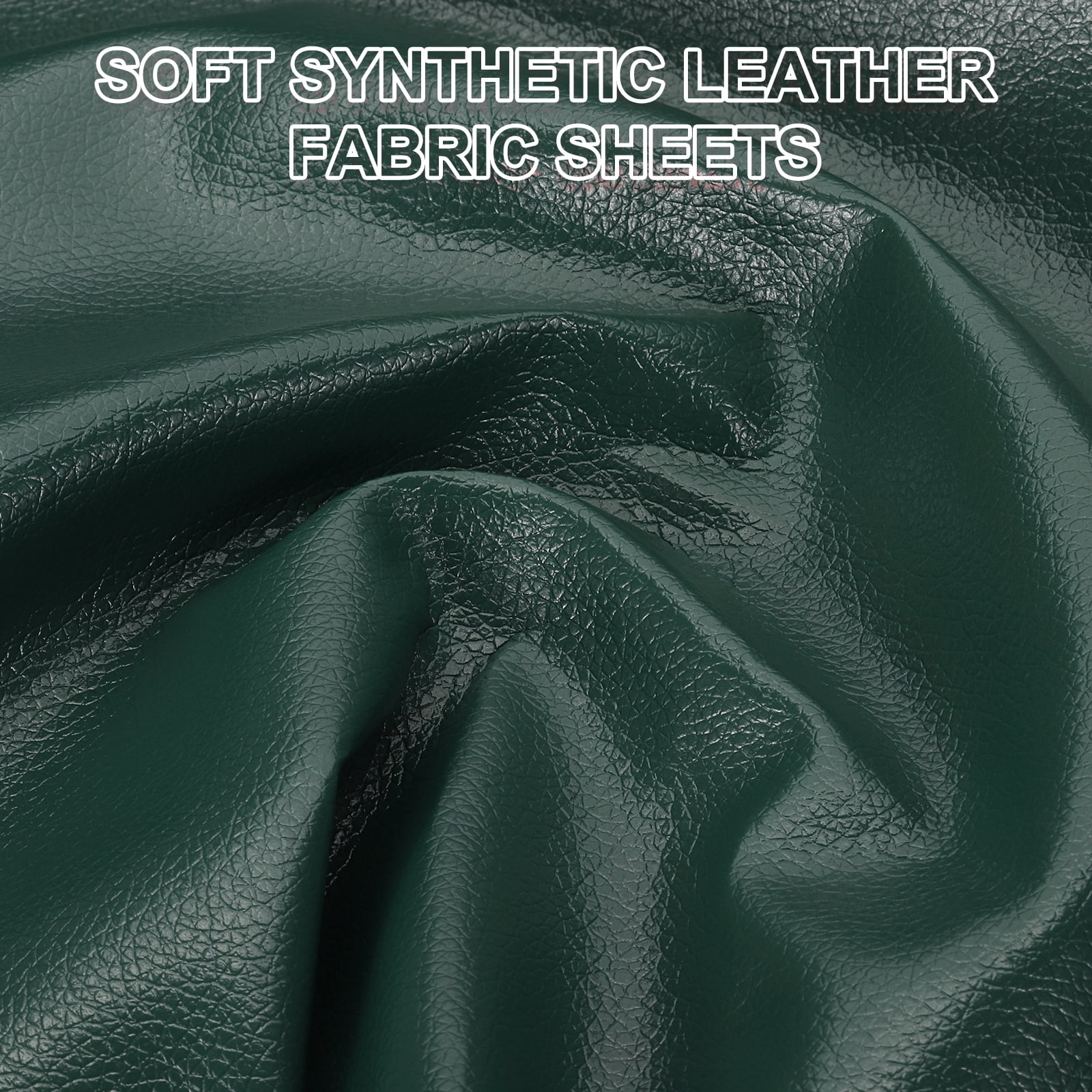 63x39.4in Faux Leather Sheets, Faux Leather Fabric Sheets Vinyl Fabric Synthetic Soft Waterproof for Replacement Upholstery Car, Dark Green