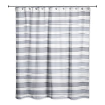 Creative Products Blue and White Watercolor Stripe 71x74 Shower Curtain