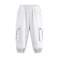 thumbnail image 7 of Yourumao Linen Cargo Shorts for Women Elastic Waist Cinch Bottom Shorts Solid Lightweight Knee Length Trousers Leisure Summer Pants, 7 of 7
