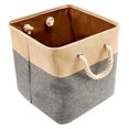 thumbnail image 1 of 1Set Storage Basket Square Grey Cotton Linen for Sundries Clothes Books Socks, 1 of 8