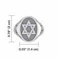 thumbnail image 2 of Star of David Signet Ring 925 Sterling Silver Fine Jewish Faith Men's Jewelry, 2 of 3