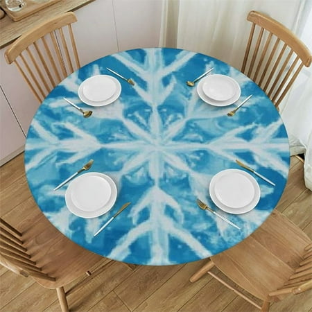 

WXKJ Round Tablecloth Washable Table Cloth Winter Snowflake Tablecloths Table Cover for Dining Table Decorative Fabric Kitchen Tablecover for Outdoor Farmhouse Holiday 31 -35