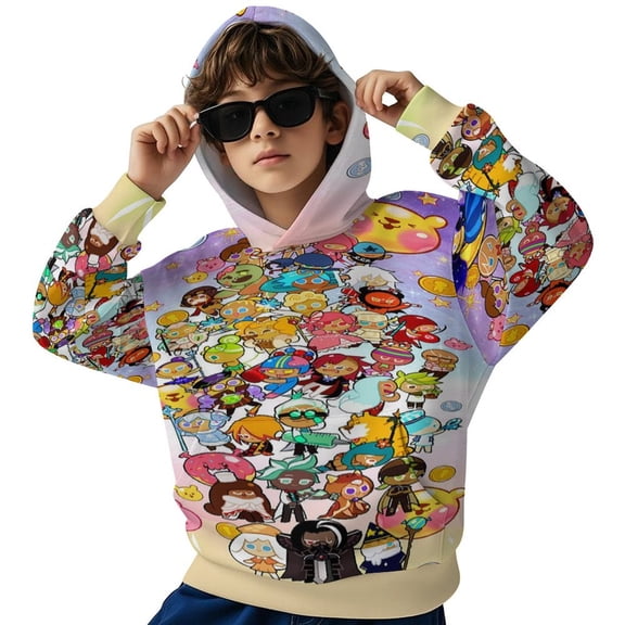 Cookie Run Hooded Sweatshirt Graphic Printed Long Sleeves Pullover Hoodies