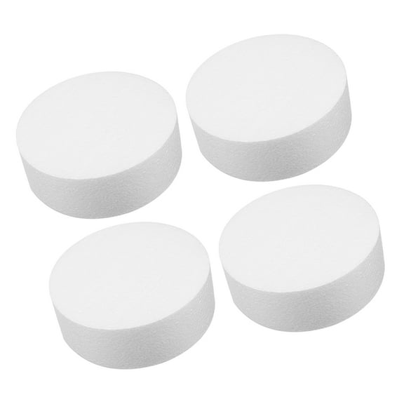FRCOLOR  4 Pcs Practice Cake for Decorating Reusable Round Foam White