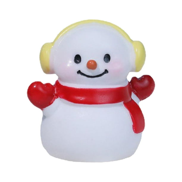 Mini muñeco de nieve navideño en miniatura, adorno de mesa navideño hecho a mano para Estilo F