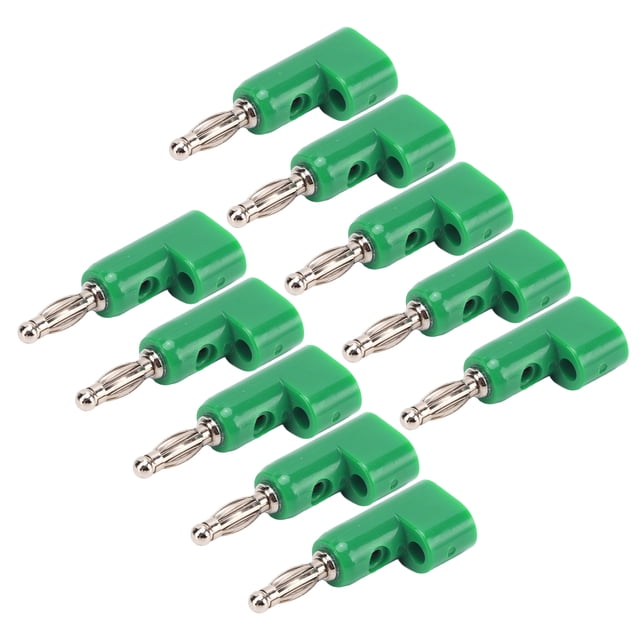 Stackable Connector, 4mm Rustproof Banana Plug Abrasion Resistant Sturdy Stable 10pcs High Accuracy For Security Accessories Green