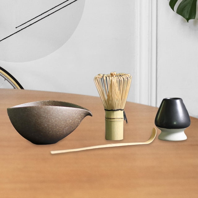 4x de Matcha Japonés Accs con Cuenco de Cerámica Tradicional Multiusos con Soporte Profesional con Cucharilla para l Principiante B BLESIY batidor de matcha