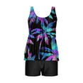 thumbnail image 4 of Aboser Tropical Print Hawaii Tankini Swimsuit Women Tummy Control 2 Piece Bathing Suit Trendy Blouson Top with Boyshorts Beachwear for Summer Vacation, 4 of 6