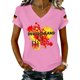 thumbnail image 1 of Women's Germany Football Graphic T-Shirt, V-Neck Casual Letter Print T-Shirt, Fashion Short Sleeve Graphic Tee, Summer Daily Lightweight Tops for Soccer Tournament 2026 Pink Size: 2XL, 1 of 4