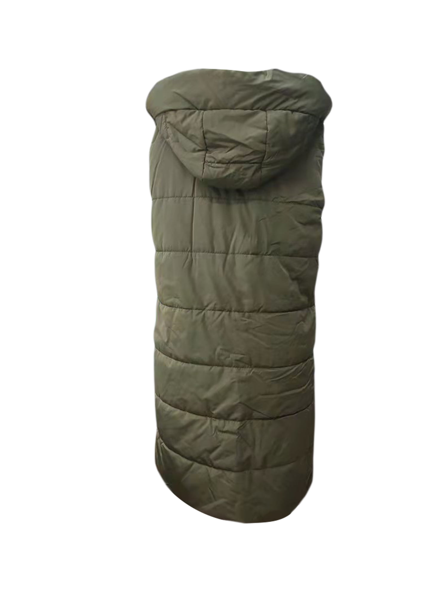 Sinpiling Womens Long Puffer Vest Solid Color Sleeveless Button Zipper  Coats Quilted Vests Winter Outerwear Jackets with Hood, Army Green, Small :  : Clothing, Shoes & Accessories