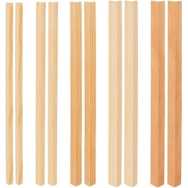10Pcs 5 Styles L-shape Wood Sticks for Door Window Decoration BurlyWood 20x0.5~1x0.5~1cm