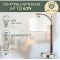 thumbnail image 7 of Kira Home York 18" Minimalist Arc Table Lamp, 2 AMP USB Charging Port, White Drum Shade, 7W Bulb (, 3000K ), 7 of 7