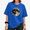 Blue-1, variant on Women's Realistic Black White Full Moon Copy Moon Joy Graphic Cropped Short Sleeve T-shirt Classic Relaxed Fit Casual Tee For Astronomy Night Sky Lovers