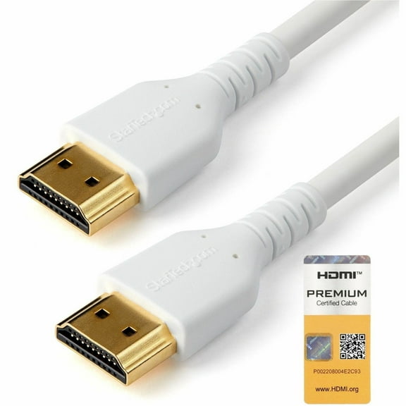 Startech.com 1m Premium Certified Hdmi 2.0 Cable With Ethernet, Durable High Speed Uhd 4k 60hz Hdr 10, 3ft Rugged M/m Hdmi Cord With Aramid Fiber, Tpe, Ultra Hd Monitors, Tvs & Displays - Emi