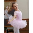 thumbnail image 7 of Girl's Elegant Ballet Dress Short Sleeve Dance Wear Sports Skirt Gymnastics Practice Dancing Leotardos, 7 of 7