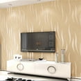 thumbnail image 4 of Moocorvic 3D Non-woven Wave Stripe Embossed Wallpaper Rolls Living Room Decor 10m, 4 of 5