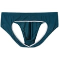 thumbnail image 3 of TANBOM Men's Bulge Enhancing Triangle Thong Nylon Underwear Green XXXL 1-Pack, 3 of 6