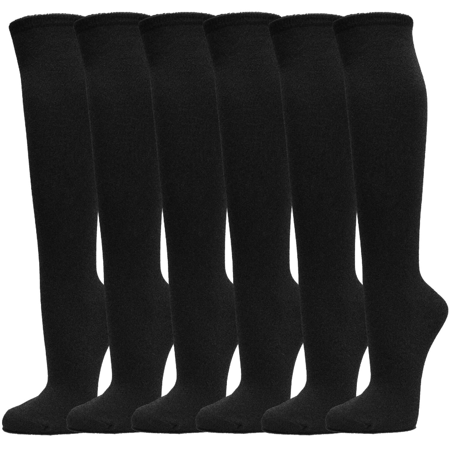 Ladies Colorful Variety Design Assorted Knee High Stocking Socks (Black