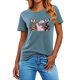 thumbnail image 2 of Mujeres Manga Corta de Verano Tops Pascua Impresa Cuello Redondo, Blusa de Moda Casual para la Primavera, 2 of 5