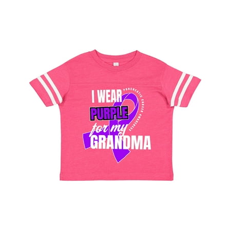 

Inktastic I Wear Purple for My Grandma Pancreatic Cancer Awareness Gift Toddler Boy or Toddler Girl T-Shirt