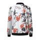 thumbnail image 5 of Gibobby Chaquetas diarias informales para mujer, chaqueta informal ligera con cremallera, abrigo con estampado de y flores, cuello levantado, prendas de vestir Deportivas (Rojo, L), 5 of 5