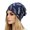 Navy, variant on Levmjia Women Printed Beanie Hat Stretchy Lightweight Soft Cap Indoor Rest Outdoor Walking Sports Travel Daily Casual Leisure