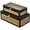 Rattan&Black-14.1"x8.2"x5.1", variant on Rattan And Cane Stacking Boxes With Glass Top Lid - Set Of 2 For Boho Rustic Farmhouse Decor