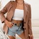 thumbnail image 1 of Abrigo cortavientos de piel sintética para otoño e invierno, Sexy, a la moda para mujer Fridja  po5197, 1 of 9