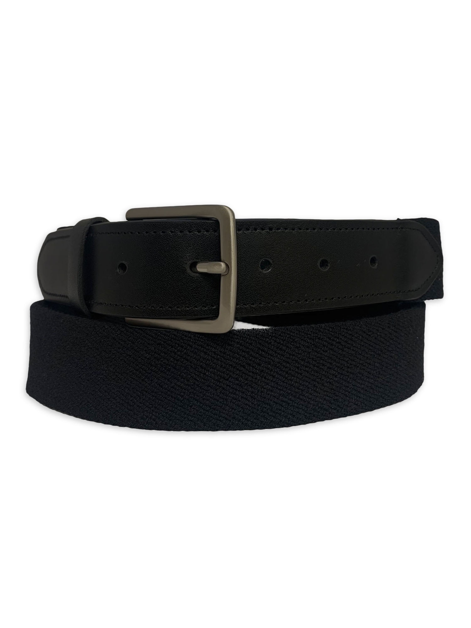 George Men's 35mm Braided Web Black Stretch Belt