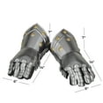 thumbnail image 3 of Hands 14" Metal Silver Replica Medieval Armor Gloves, by DecMode (2 Count), 3 of 9