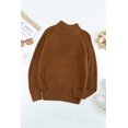 thumbnail image 2 of ABPHQTO Jersey De Mujer Cuello Alto Punto Cremallera Marrón, 2 of 5