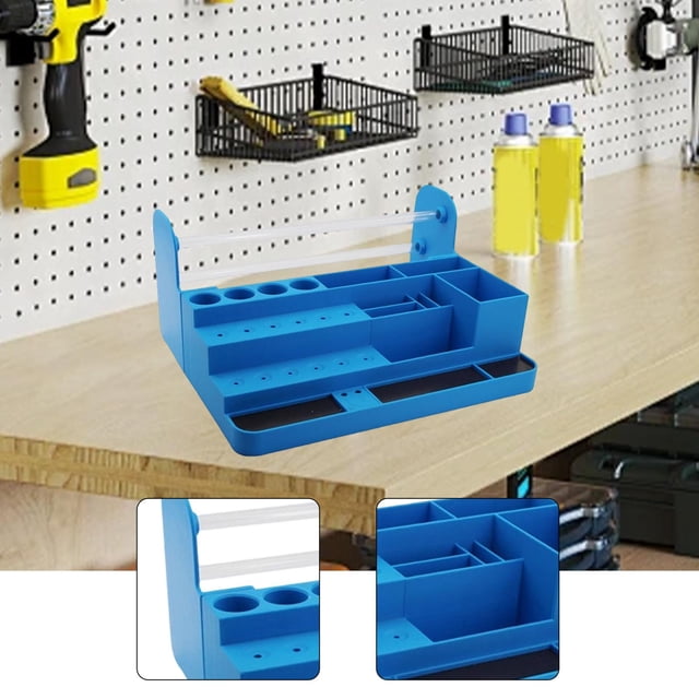 Caja de almacenamiento para dispensador de soldadura, organizador de herramientas de soldadura con pasta antideslizante profesional Flux, soporte para azul