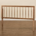 thumbnail image 2 of Bowery Hill Modern Rubber Wood Queen Size Headboard with Wood Legs in Walnut, 2 of 7