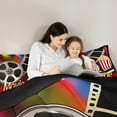 thumbnail image 5 of Manfei Cinema Ticket Queen Comforter Set,Movie Time Bedding Sets,Vintage Filmstrips Popcorn Bedding Comforter Set For Child,Breathable Home Decor Reversible,3pcs, 5 of 8