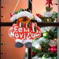 thumbnail image 4 of Adorno del árbol de Navidad con muñeco de nieve de ciervo con Papá Noel - Colgante de decoración navideña de 20x16x1,5cm para la decoración del hogar, centro comercial u hotel, 4 of 6