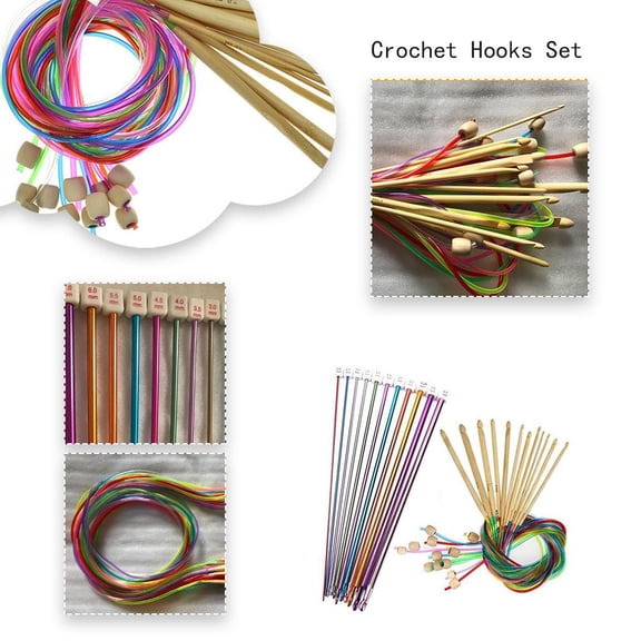 QHUDLV 11X-Set Long Tunisian Afghan Crochet Hooks Knitting &12 Needles XBeads-HOT