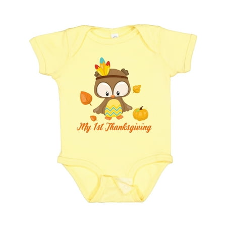 

Inktastic My First Thanksgiving Owl Gift Baby Boy or Baby Girl Bodysuit