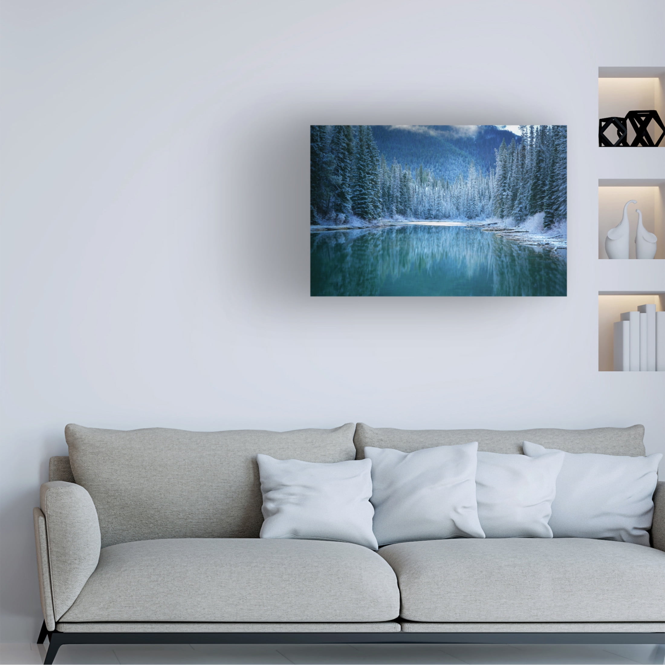 Canvas Wall Art - Yongnan Li 'Wonder Winter Land' Wall Art for Living Room, Bedroom, or Office Décor by Trademark Fine Art - 19 x 12 Inches