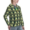thumbnail image 6 of Picia Peacock Gold Feather Pattern Casual Women's Hoodie, Hooded Sweatshirt with Kangaroo Pocket, Comfortable Pullover with Eye-catching Drawstrings-X-Large, 6 of 7
