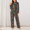 thumbnail image 2 of Kdxio Mushrooms And Flowers Women's Pajama Sets Long Sleeve Button Down Sleepwear Nightwear Soft Pjs Lounge Sets-X-Large, 2 of 7