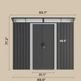 thumbnail image 4 of 6×8 FT Outdoor Metal Storage Shed with Steel Base Kit & Metal Door – Black Garden Shed for Backyard, Poolside, or Patio, 4 of 6