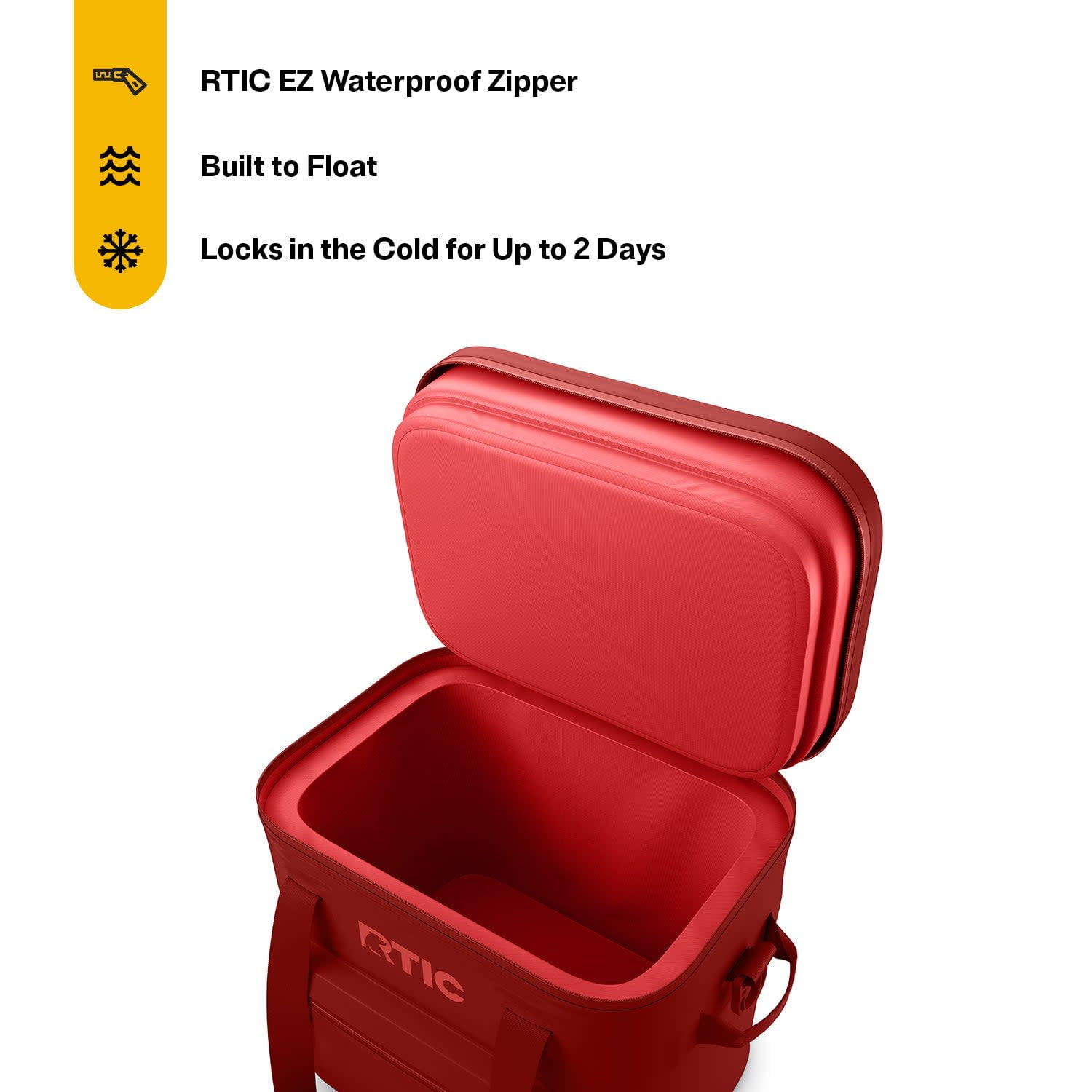 RTIC 30 Can Ultra-Tough Soft Cooler Pro, Leakproof Cooler, Waterproof Zipper, Black Cherry