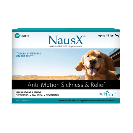 PET OTC NausX Anti Nausea/Motion Sickness Treatment and Preventative for Dogs (up to 15