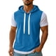 thumbnail image 1 of Camiseta con Capucha de Manga Corta para Hombres, Camiseta con Capucha de Dos Piezas de Patchwork Respirable Casual, Color Sólido para el Verano, 1 of 8